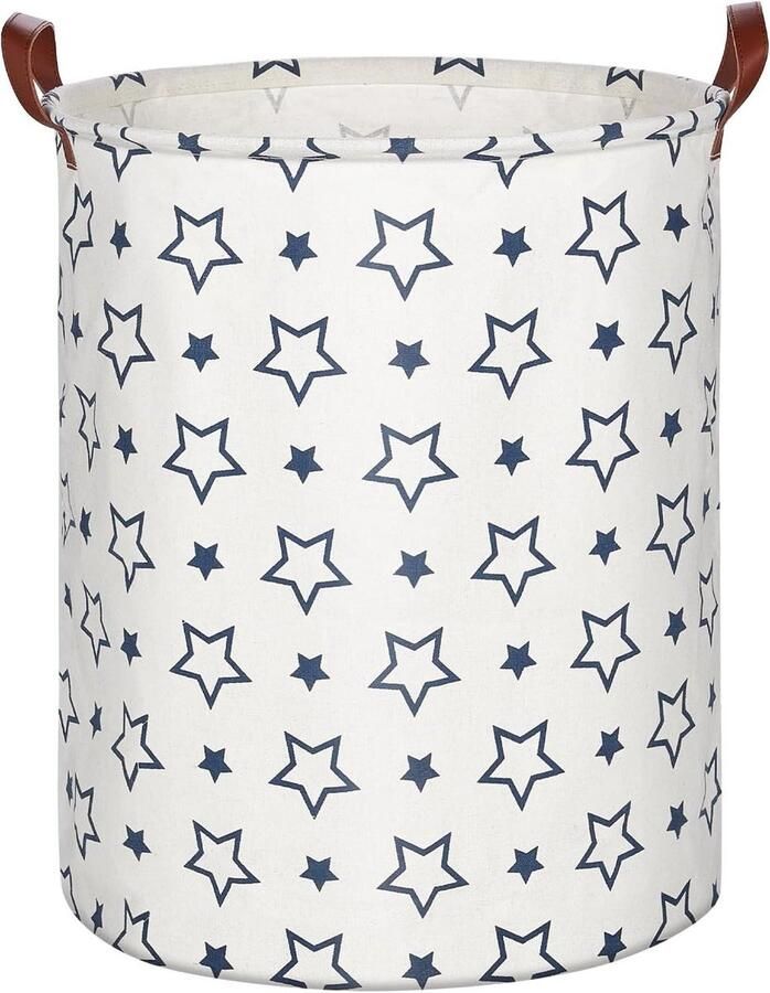 Wasmand Groot Vuile Kleren Mand Opbergen Kleding Opvouwbaar Ontwerp 63 Liter Blauw Sterren