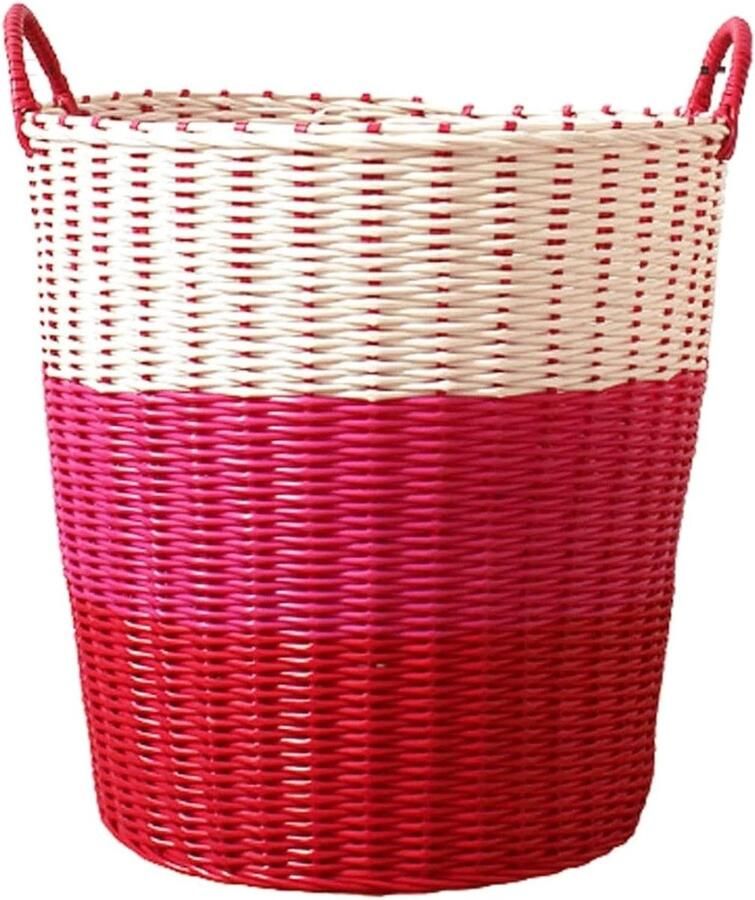 Wasmand Grote Capaciteit Opbergbak Flexibel Kleding Opbergen Handgeweven Ademend XL Rood