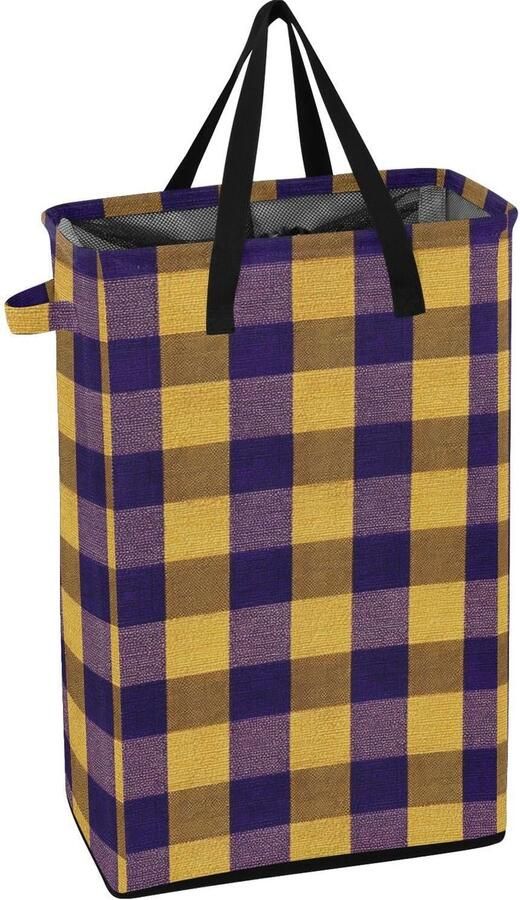 Wasmand Kledingmand mand Kleding opbergen Opvouwbaar ontwerp 48L capaciteit Goud Paars