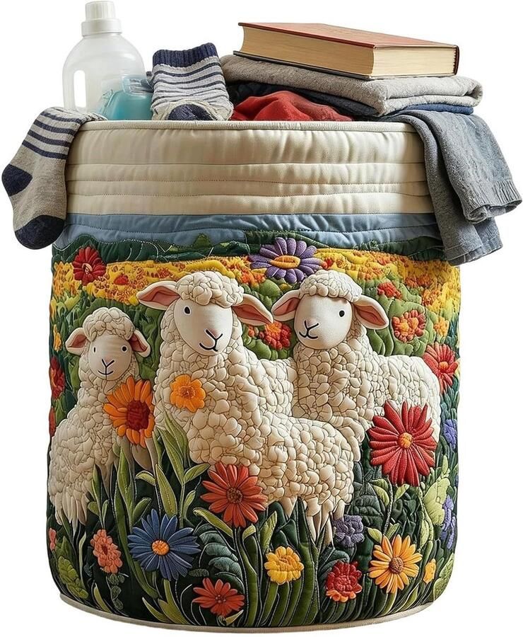 Wasmand Kledingmand Opberger Kleding Sorteren Opvouwbaar Gewatteerd 50x45x13 cm Grijs