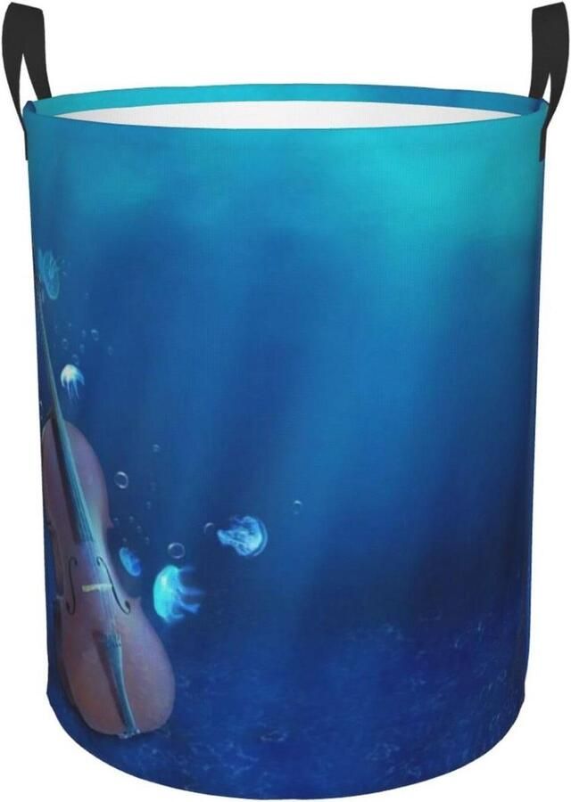 Wasmand Kledingmand Opberger Ruimte Besparen Vrijstaande Stevige Rand 40 x 50 cm Zwart