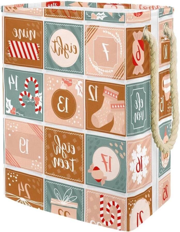 Wasmand Kledingmand Opberger WasSorteren Opbergen Waterdicht Oxford Doek 49x30x40.5 cm Meerkleurig