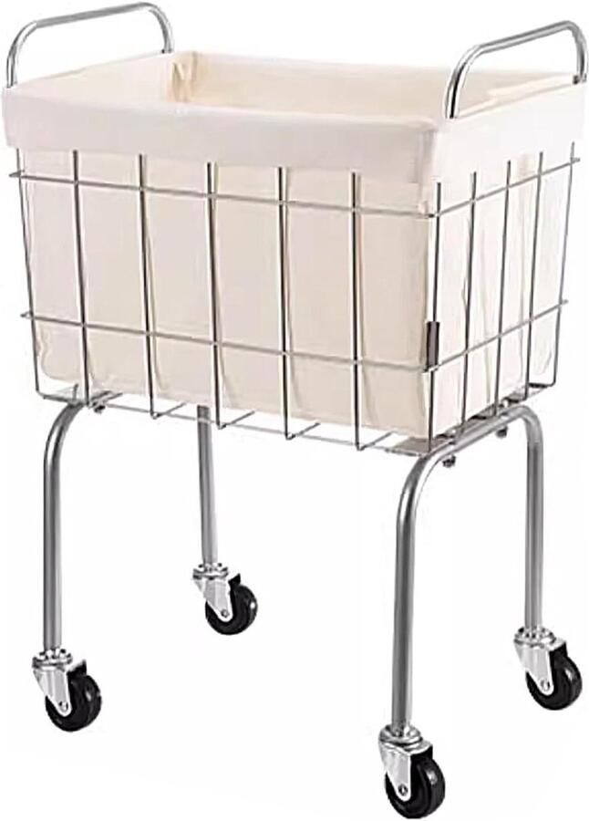 Wasmand Kledingmand Opbergmand Kleding Sorteren Met 360° Wielen 38 Liter Zwart