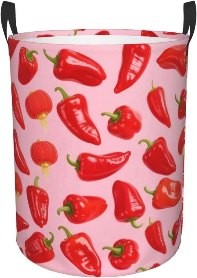 Wasmand Kledingmand Opslag Vuile Kleding Sorteren Waterdichte Oxford Stof 496x357 cm 3D Paprika's - Foto 1