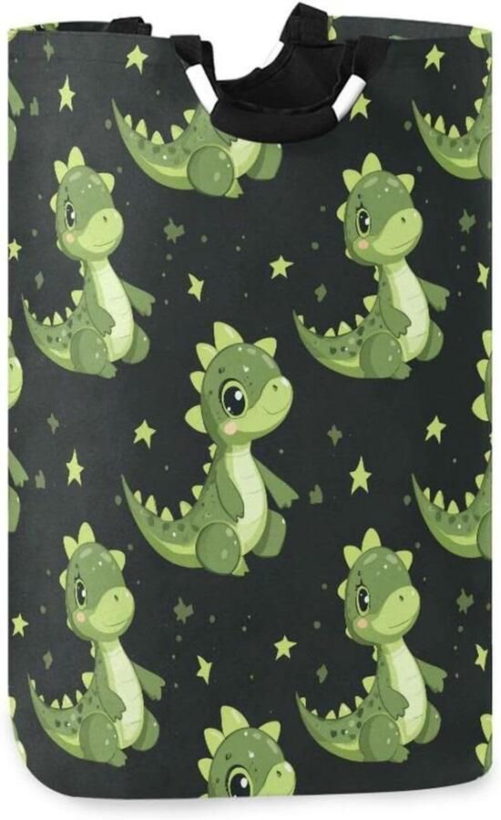 Wasmand Kledingmand Opvouwbaar Opbergen Kleding Waterdicht Oxford Stof 51 Liter Dino Zwart