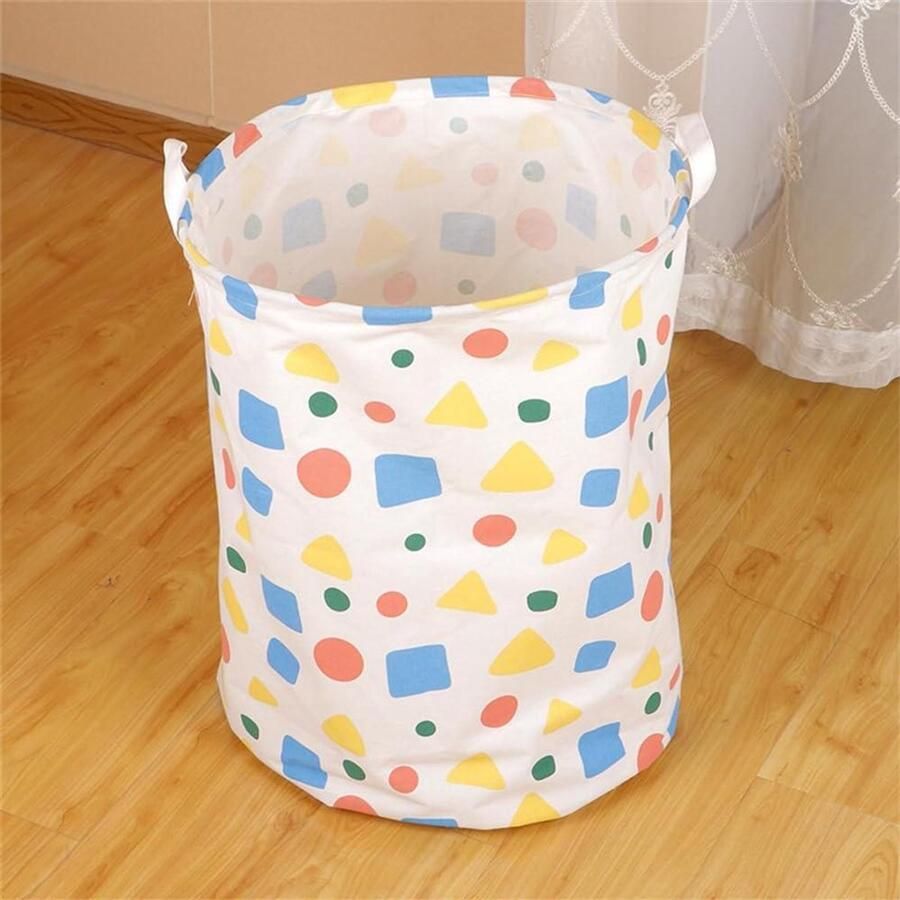 Wasmand Kledingmand Vuilnisbak Kleding Opbergen Waterproof Katoen Linnen 40 x 50 cm Kleurrijke vierkanten