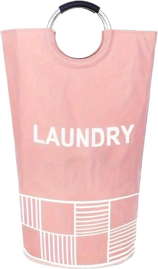 Wasmand Kledingmand Vuilnisbak Wasgoed Sorteren Waterdicht Oxford Materiaal 90 liter Roze