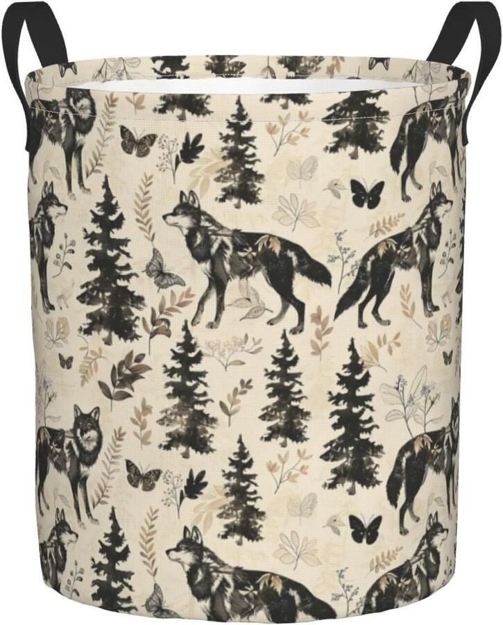 Wasmand Kledingmand Wasbak Kleding Opbergen Waterdicht Oxford Doek 40x50 cm Zwart