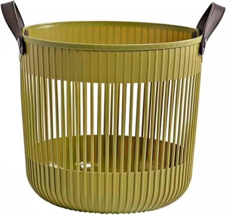 Wasmand Kunststof Kledingmand Linnenmand Kleding Opbergen Met Handgrepen 35x32cm Groen
