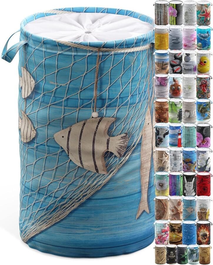 Wasmand met deksel Wasverzamelaar Opbergmand Kleding Opbergen Opvouwbaar en stevig 60 Liter Capaciteit Grijs