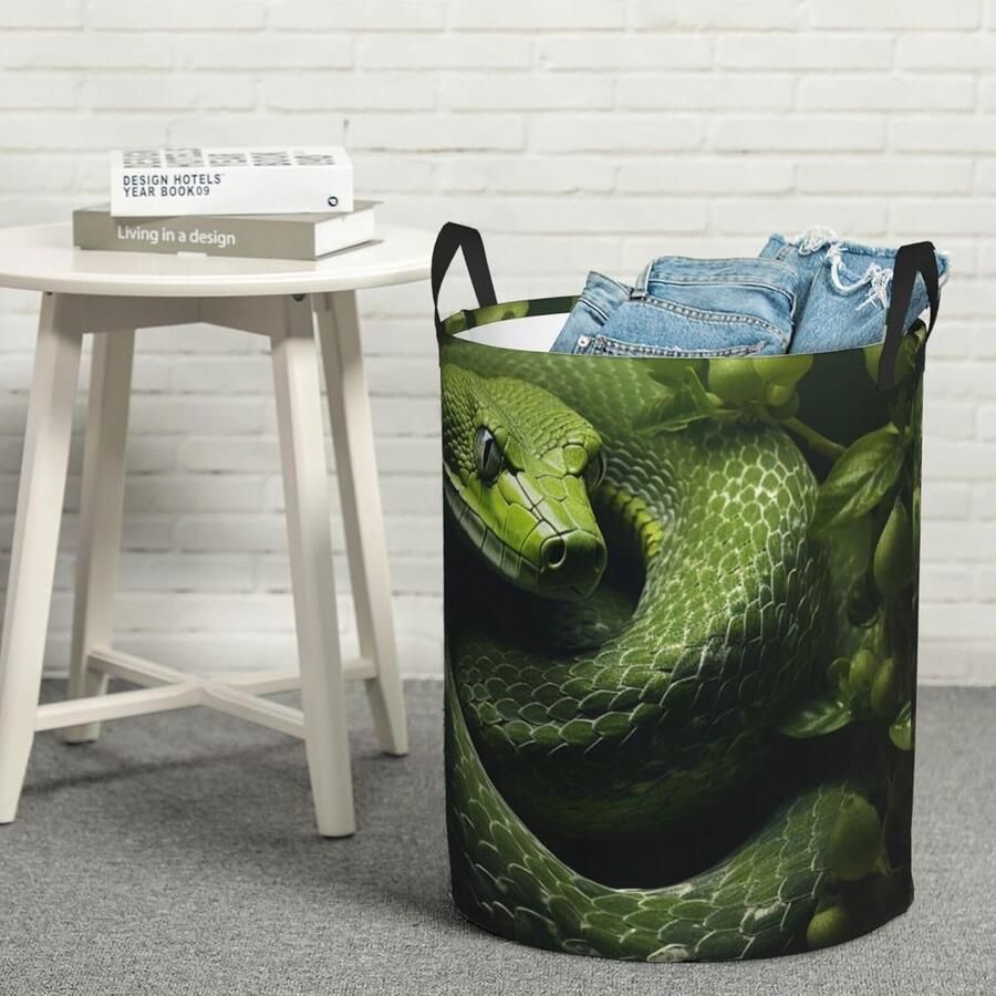 Wasmand Met Handgrepen Opbergmand Vuile Kleding Kamer Organiseren Opvouwbaar Ontwerp 498 x 399 cm Zwart
