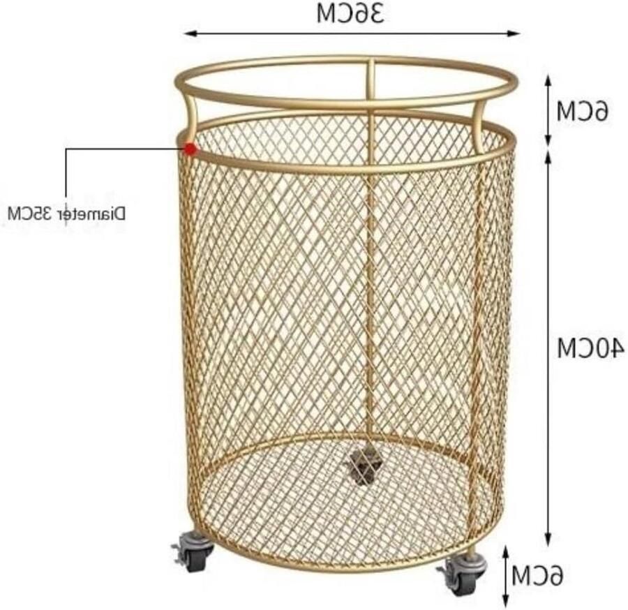 Wasmand met Wielen Kledingmand Opbergmand Kleding Sorteren Mesh Ademend Design 36x46cm Zwart