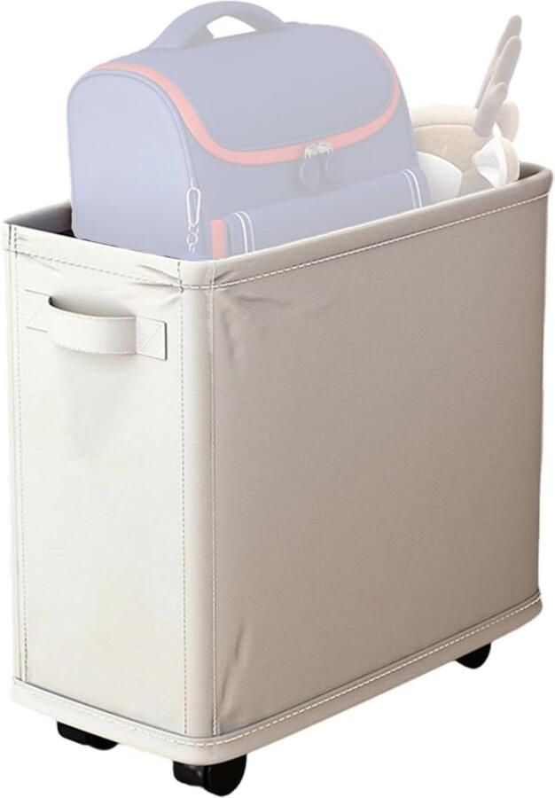 Wasmand met Wielen Kledingmand Opvouwbaar Kleding Opbergen Waterdicht Stofdoek Materiaal 40x20x35 cm Grijs