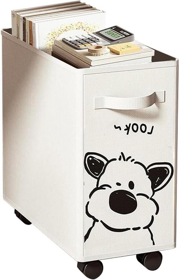 Wasmand met wielen Opvouwbare opberger Kleding sorteren Stevig metalen frame 40x20x35cm Wit