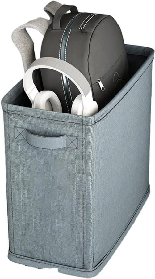 Wasmand Met Wielen Opvouwbare Opslag Ruimte Besparen Waterdicht Stofdoek 40x20x35cm Grijs