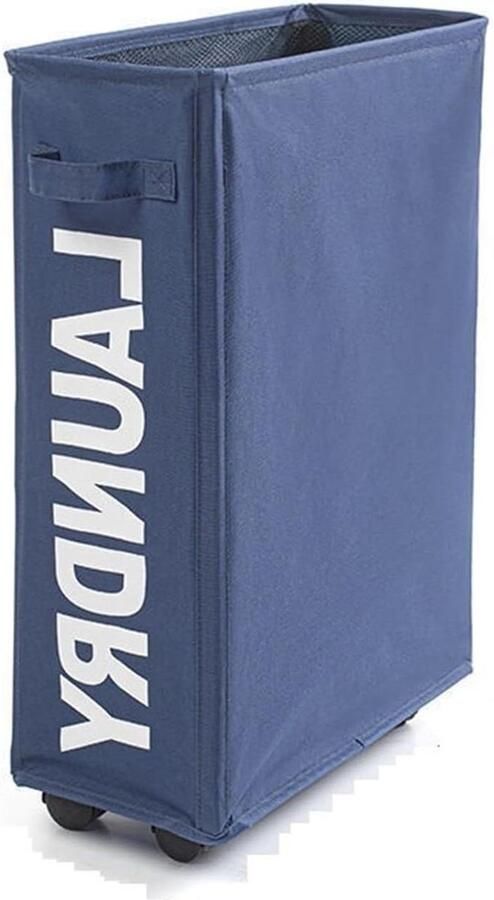 Wasmand met wielen Opvouwbare waszak Was sorteren Grote capaciteit 10L Blauw