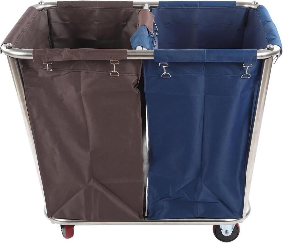 Wasmand met wielen Sorteerwagen Kleding sorteren Grote capaciteit 350 liter Grijs