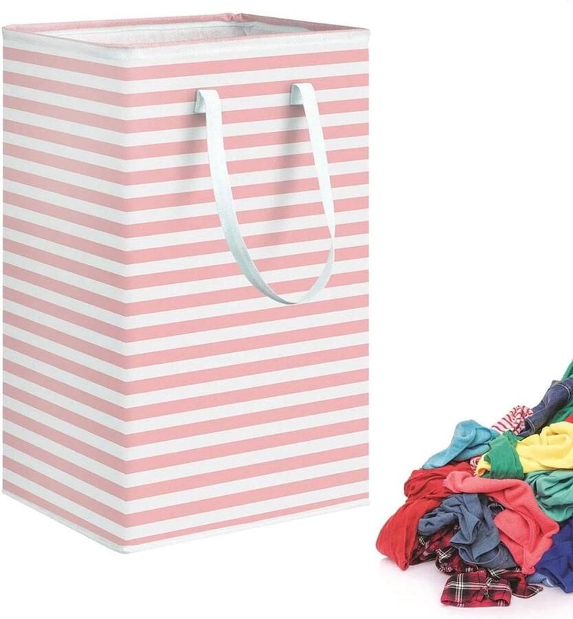 Wasmand met wieltjes Opvouwbare mand Kleding sorteren Waterdichte coating 40 x 30 x 60 cm