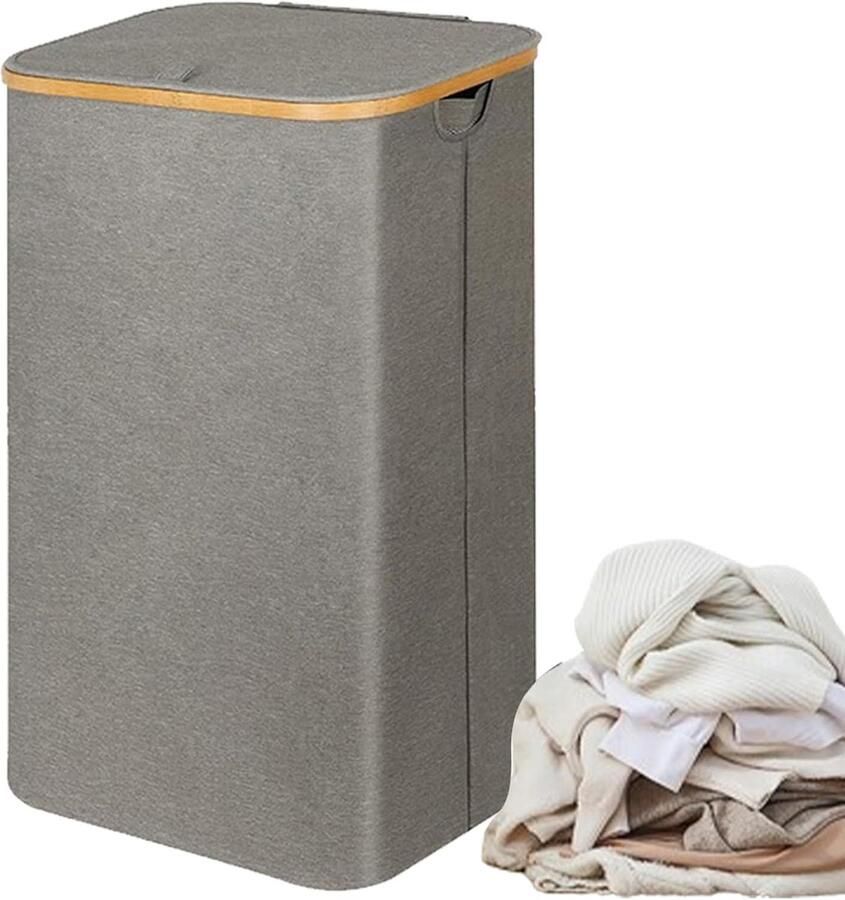 Wasmand met Zak Kledingmand Opberger Was Sorteren Opvouwbaar Waterdicht 73x405x335 cm Grijs - Foto 1
