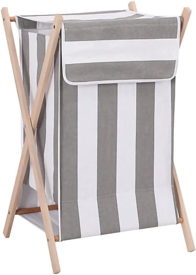 Wasmand op wielen Kledingmand met deksel Kleding sorteren Verwijderbare waszak 39 x 33 x 63cm