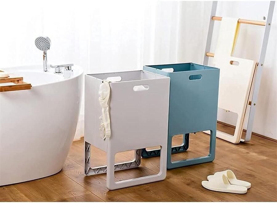 Wasmand op wielen Kledingmand Organizer Ruimte Besparen Opvouwbaar en afneembaar 398 x 292 x 61cm Blauw