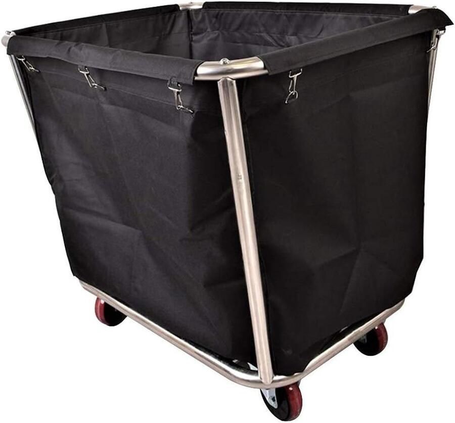 Wasmand op wielen Kledingwagen Efficiënt sorteren Robuust metalen frame 91 x 56 x 92 cm Zilver