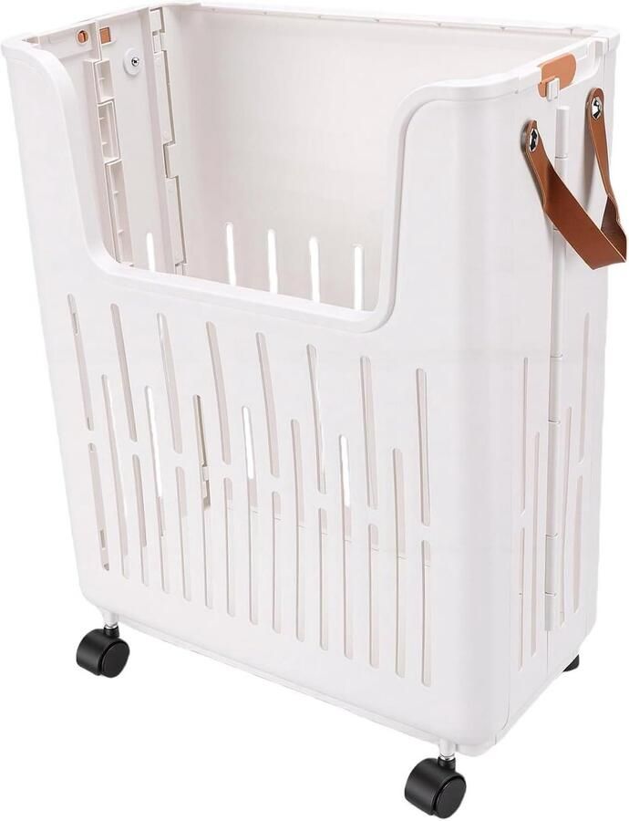 Wasmand op Wielen Opvouwbare Opbergmand Vuile Was Sorteren Uitgehold Ventilatie Ontwerp