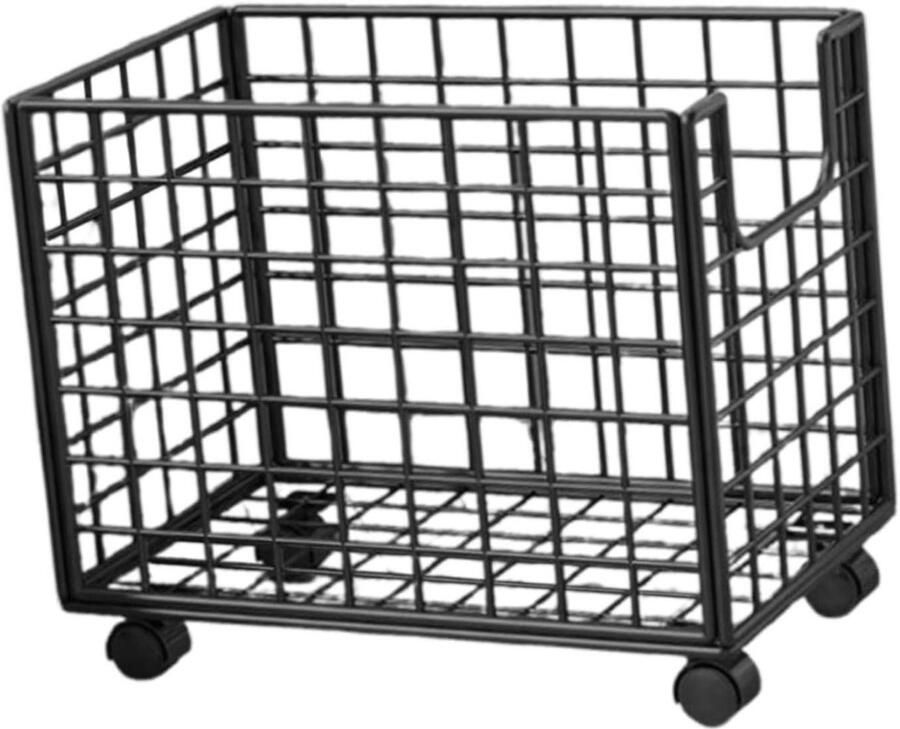 Wasmand op wielen Rollende laundry mand Was sorteren Metalen frame 40 x 30 x 60 cm