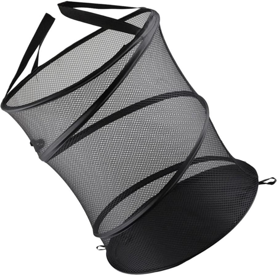 Wasmand Opbergmand Kleding Opbergen Ademend Mesh Materiaal 40x40x60cm Zwart