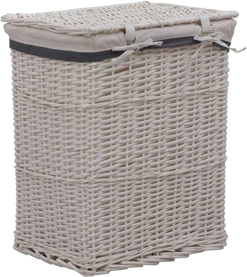 Wasmand Opbergmand Kleding Opbergen Robuust en Duurzaam 43 x 34 x 57.5 cm Wit