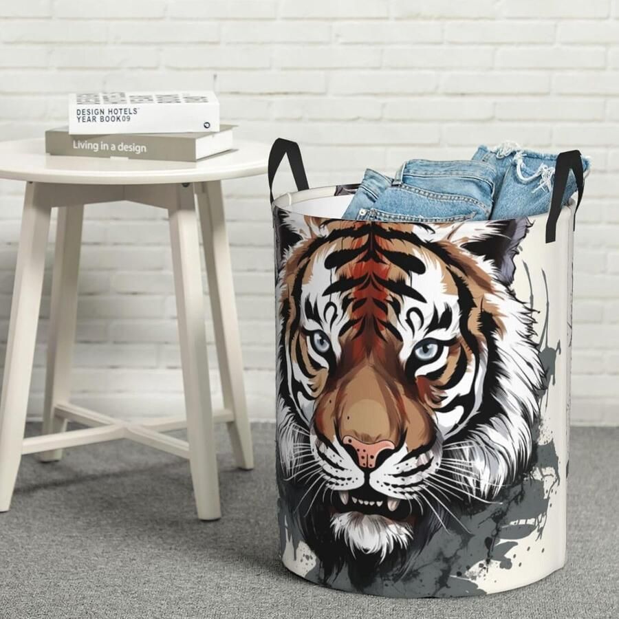 Wasmand Opbergmand Kleding Vuile Kleding Opbergen Waterdicht Materiaal Grote Capaciteit Zwart Wit