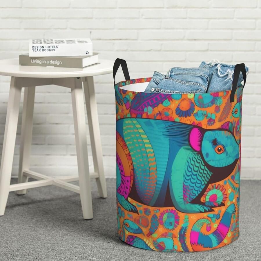 Wasmand Opbergmand Vuile Kleding Ruimte Besparen Waterdicht Oxford Doek 38L of 62.8L Zwart