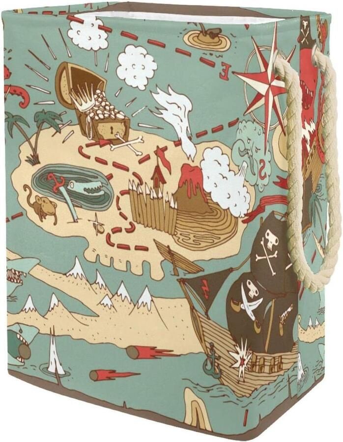 Wasmand Opbergmand Was Sorteren Waterdicht Oxford Doek 49x30x40.5 cm Meerkleurig - Foto 1