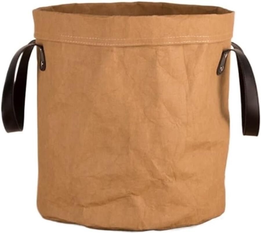 Wasmand Opbergmand Wasbox Vuile Kleren Kleding Opbergen Waterdicht Papier 33 x 34 cm Bruin