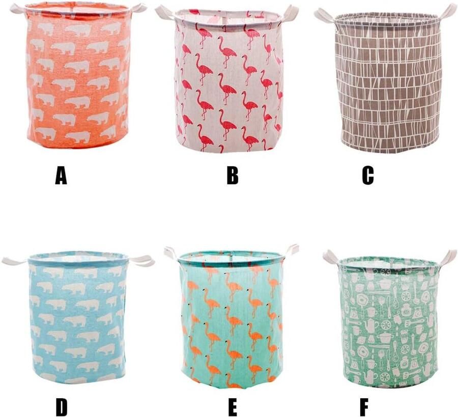 Wasmand Opvouwbaar Kleding Opberger Vuile Was Sorteren Waterdichte Coating 35x40cm Roze IJsbeer