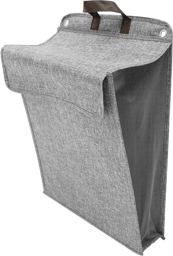 Wasmand Opvouwbaar Kledingmand Hangend Ruimte Besparen Met Deksel 48x36x21cm Grijs