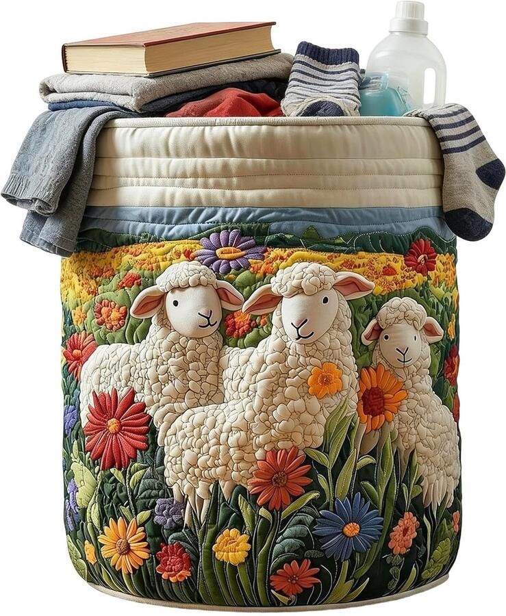 Wasmand Opvouwbaar Linnenmand Vuile Was Kleding Opbergen Gewatteerd Quilt Ontwerp 71x50cm Bohemian Stijl