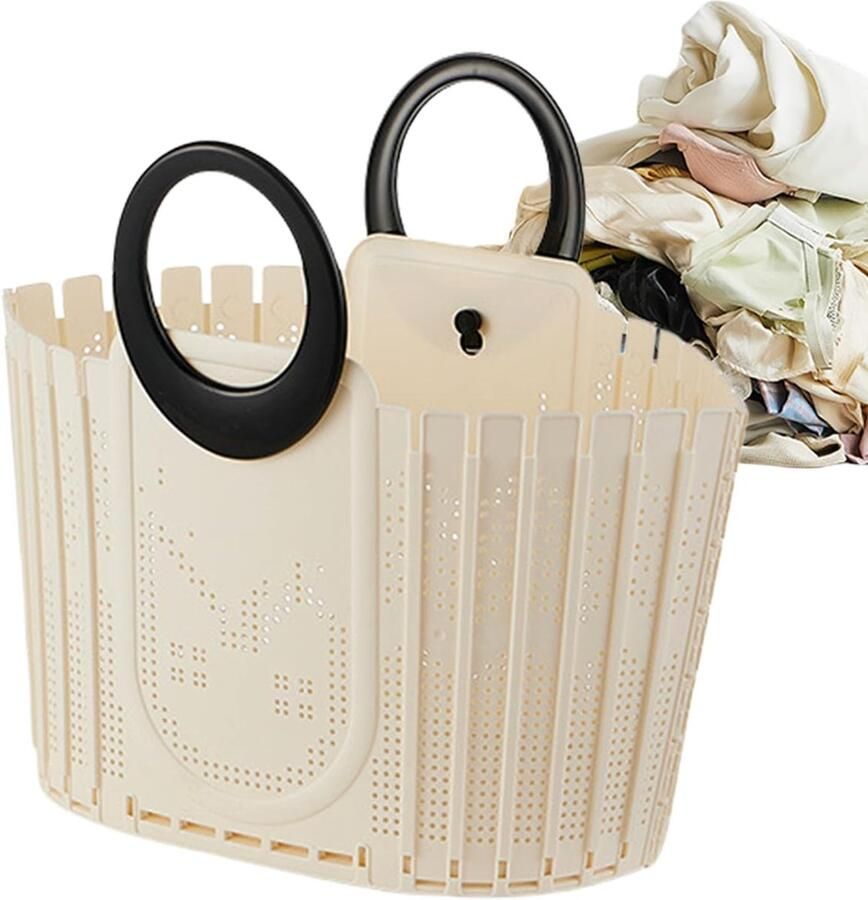 Wasmand Organizer Kledingmand Opvouwbaar Kleding Sorteren Ventilatie Ontwerp 38 x 23 x 33 cm Zwart