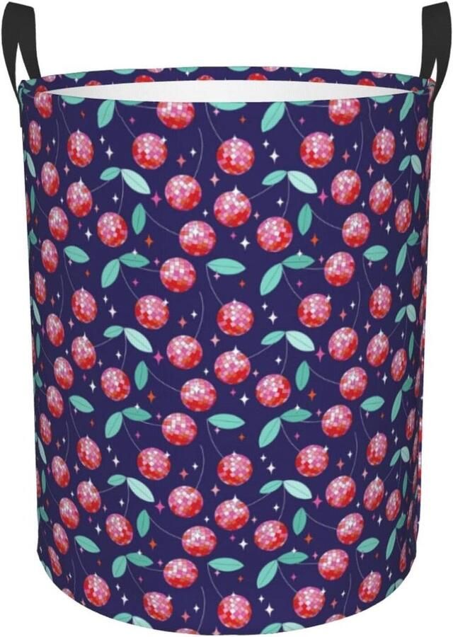 Wasmand Organizer Kledingmand Vuile Was Sorteren Opvouwbaar Ontwerp 40x50cm Kersen Print