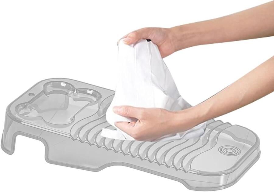 Wasmand Plaat Wasbord Handmatig Kleding Reinigen Met Zeepbakje 35.5 cm Willekeurig