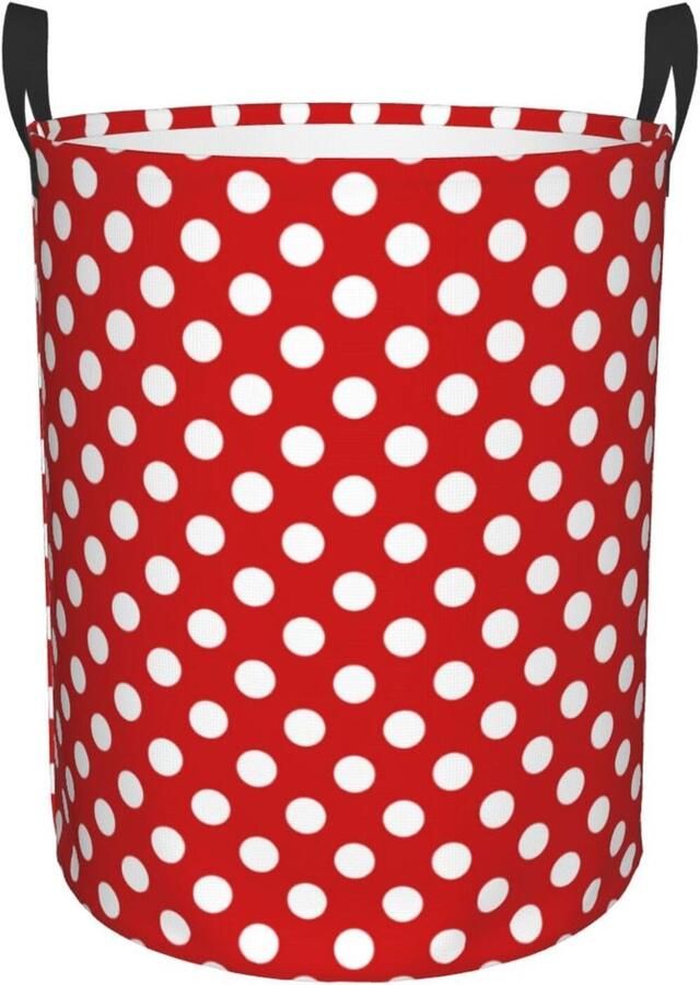 Wasmand Polka Dot Opbergmand Wasbak Kleding Opbergen Waterdicht Oxford Doek 40 x 50 cm Wit