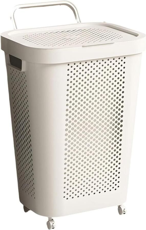 Wasmand Polystyreen Kledingmand Vuilnisbak Wasgoed Opbergen Geventileerde Structuur Grote Capaciteit Wit
