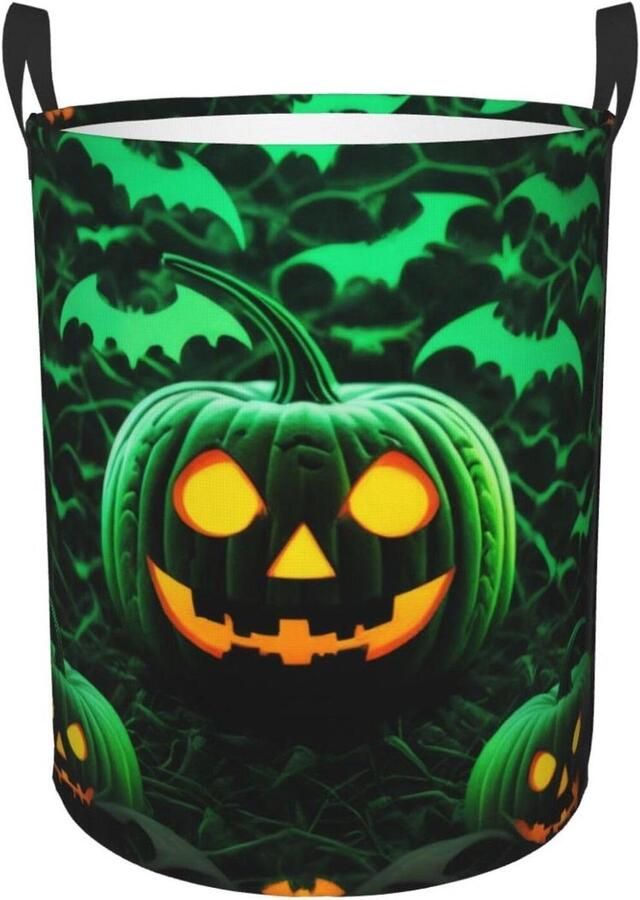 Wasmand Rond Opberger Vuile Was Waterdicht Oxford Stof 50 x 40 cm Groen