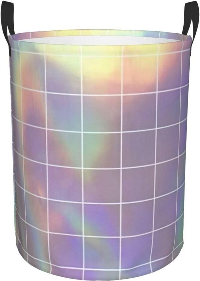Wasmand Rond Opbergmand Thuis Organiseren Waterdichte Stof 42 x 34 cm Zwart