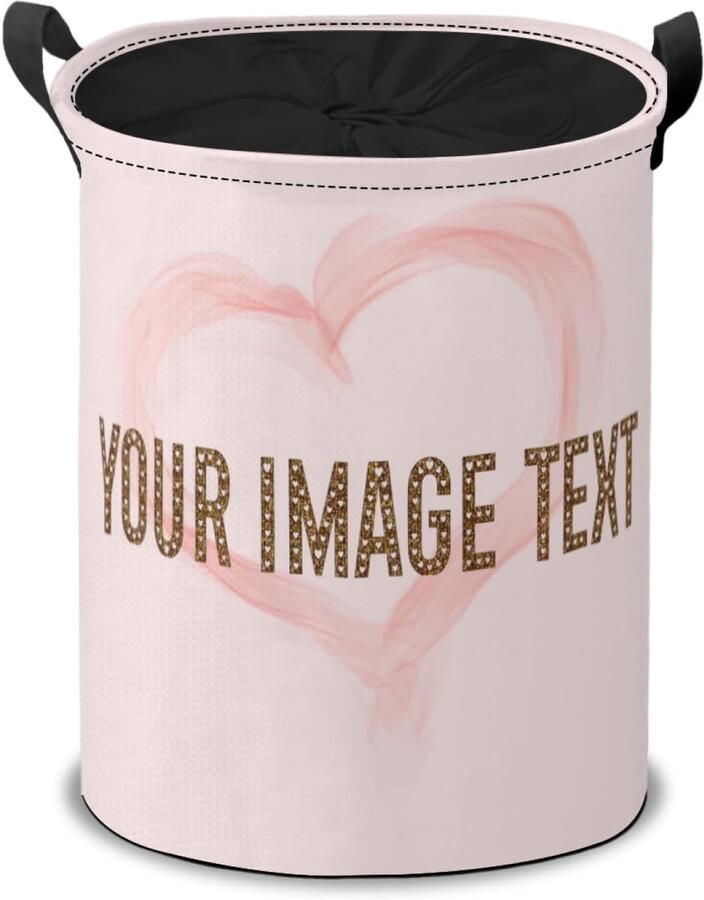 Wasmand Rond Vuile Kleren Mand Kleding Opbergen Gepersonaliseerde Aanpassing 17 x 34 cm Wit