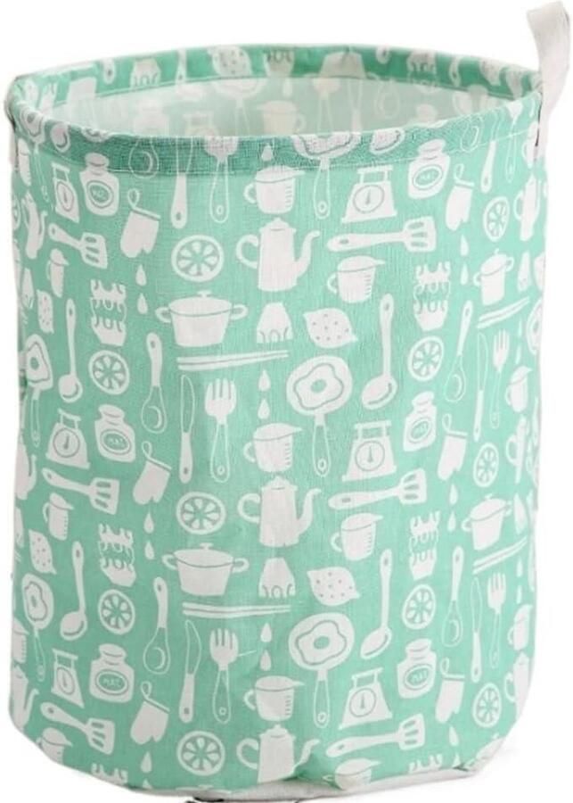 Wasmand Ronde Organizer Kledingmand Opslagmand Vuile Was Sorteren Opvouwbaar Waterdicht 37.5 x 43cm Grijs