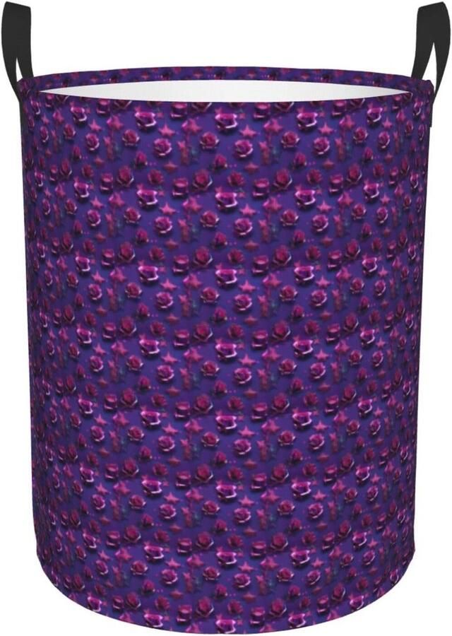 Wasmand Ronde Organizer Opbergmand Wasbak Huishouden Organiseren Waterdichte Oxford Stof 50 x 40 cm Zwart