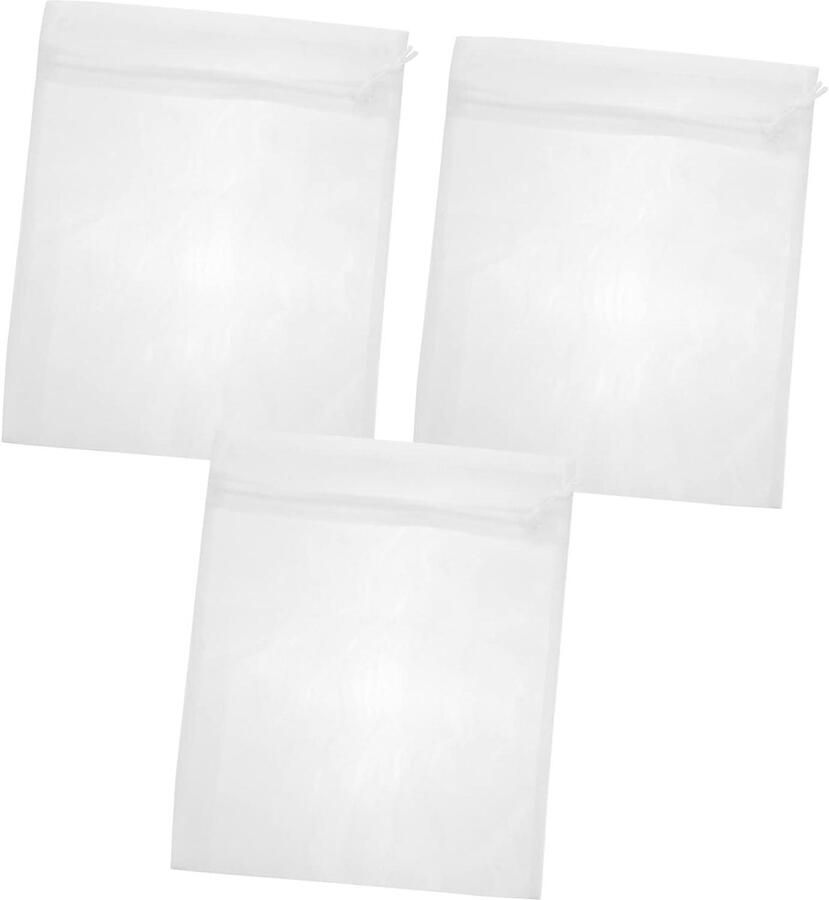 Wasmand Set Kledingzakken Organizer Kleding Wassen Beschermen Honingraat Mesh Structuur 48x39x1cm Wit