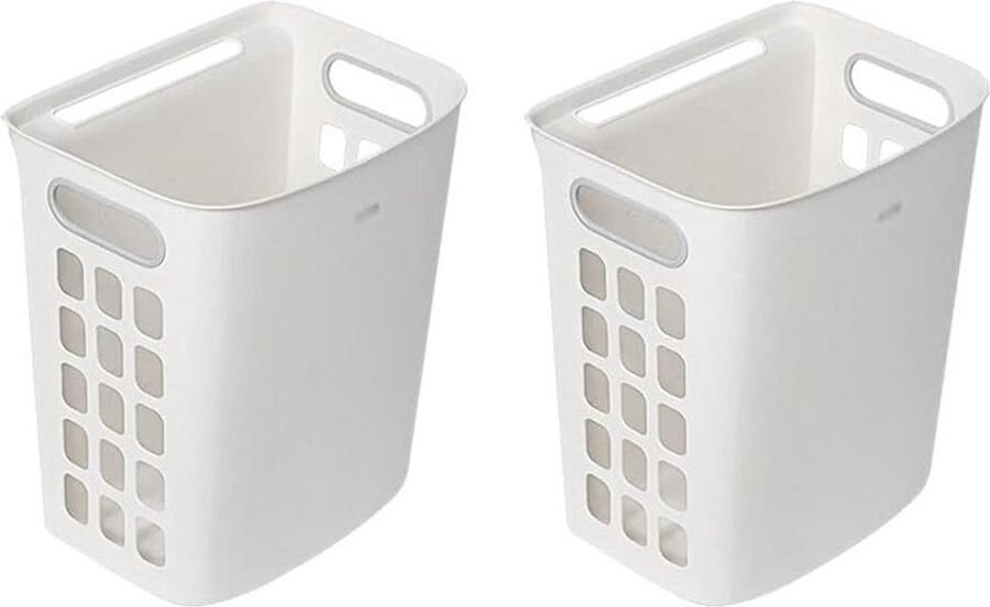 Wasmand Set Opbergmand Kleding Opbergen Draagbare Handgrepen 30 Liter Wit