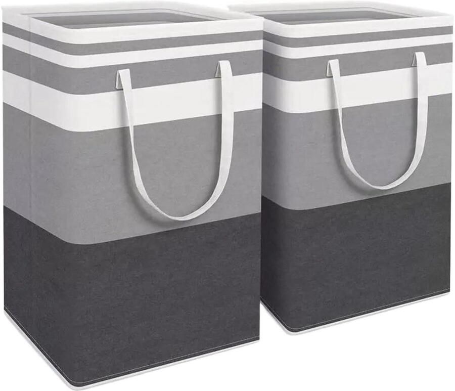 Wasmand Set Wasbakken Kleding Opbergen Waterdicht Canvas Grote Capaciteit Grijs Zwart Wit